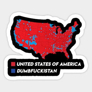 Election Map 2024 United States Of America Dumbfuckistan Sticker